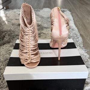 Aquazzura Pink Braided Stiletto Heels